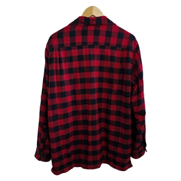 L.L. Bean plaid shearling Jacket lined button down size medium - Picture 9 of 10